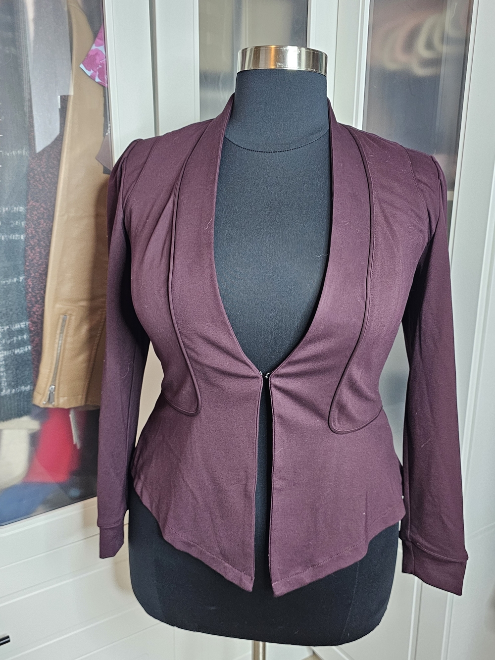 NWT City Chic Women’s Tailored Open Front Blazer Jacket - Plum